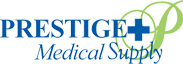 A logo for prestige medical supply.